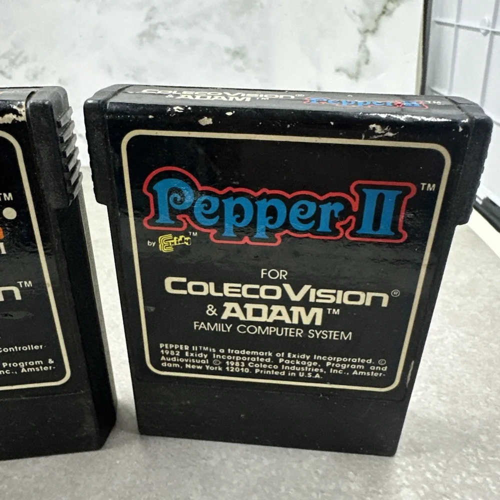 Slither & Pepper II ColecoVision ADAM Game Cartridge Lot 1983 Coleco NTSC